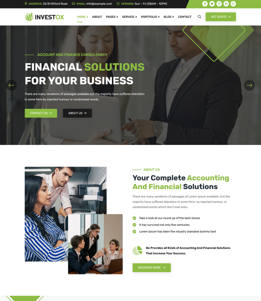 会计和财务咨询 HTML5 模板