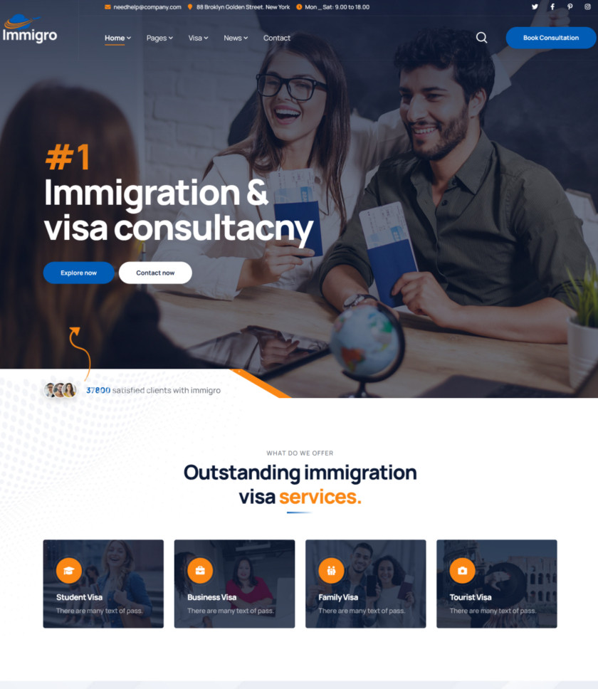 留学移民网站html模板