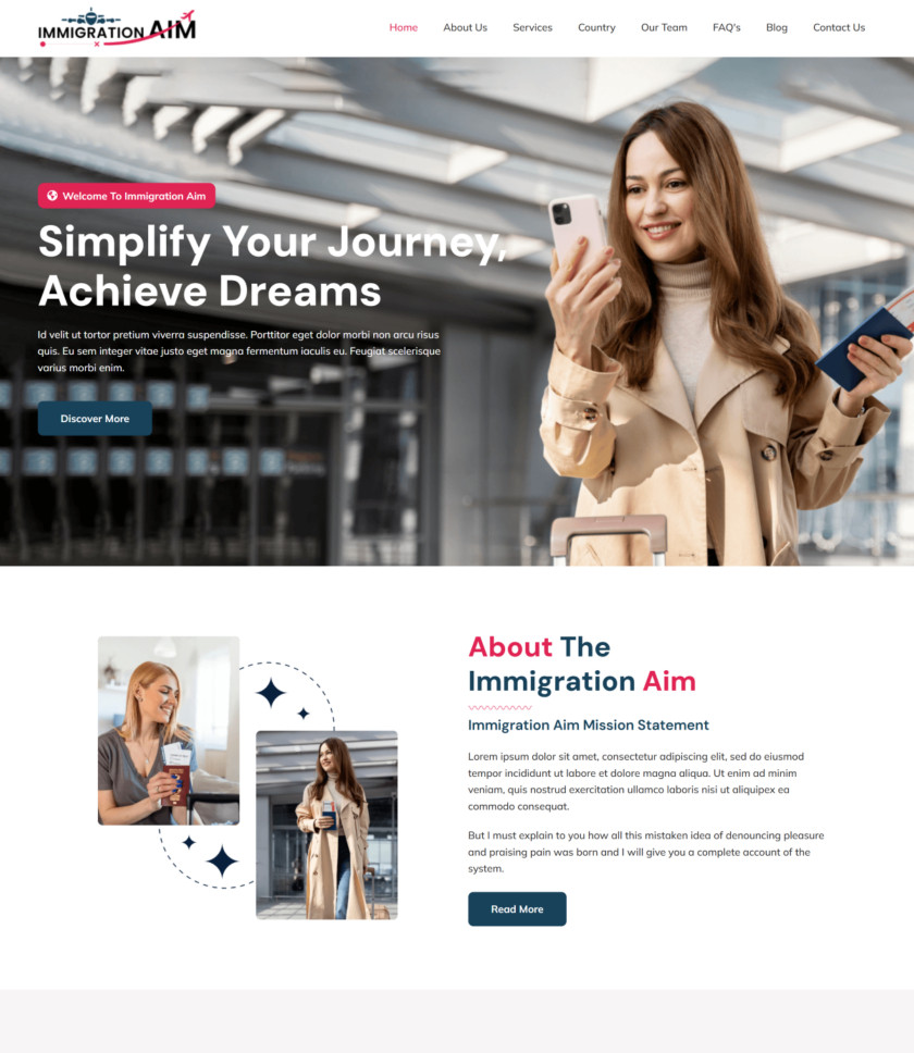 移民和签证咨询 HTML 模板